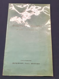 Journal de guerre - 27 Juillet - 24 Octobre 1914