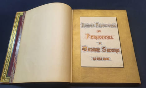 Hommage respectueux du Personnel à Madame Savard - 28 Mai 1903 - Livre unique sur Japon entièrement réalisé a la main - Reliure Lortic .. undefined