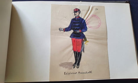 Album de 25 aquarelles originales - Alfred Albert - Costumes des Francs-Tireurs et des Volontaires de 1870. undefined