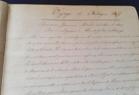 Voyage en Bretagne et Normandie - Manuscrit d'un enfant en 1869 et 1872. Anonyme