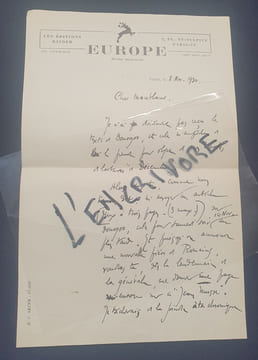 Lettre autographe signée de Jean Guéhénno l - Novembre 1930. undefined