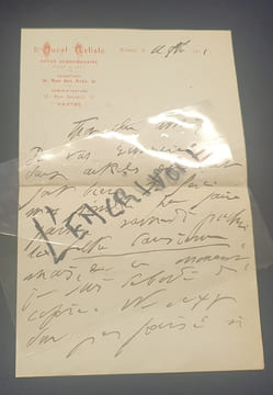 Lettre autographe signée d'Etienne Destranges ( Etienne Rouillé ) - Revue Ouest Artiste - Nantes Novembre 1911. undefined