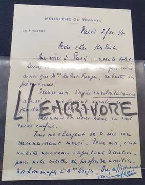 Lettre autographe signée de André Février - 1937. undefined