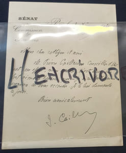Lettre autographe signée de Joseph Caillaux - 1925