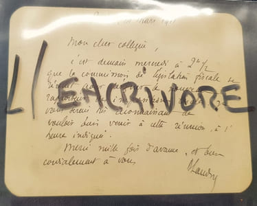 Billet autographe signé de Louis Malvy - 1911