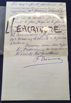 Lettre autographe de Fernand Cremieux - 1910. undefined
