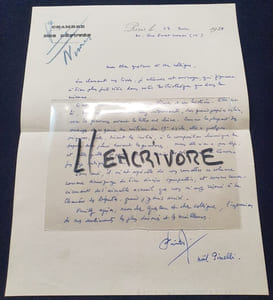 Lettre autographe signée de Noel Pinelli - 1938