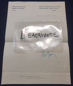 Lettre tapuscrite signée d'Albert Thomas - 1920 - Bureau International de travail 