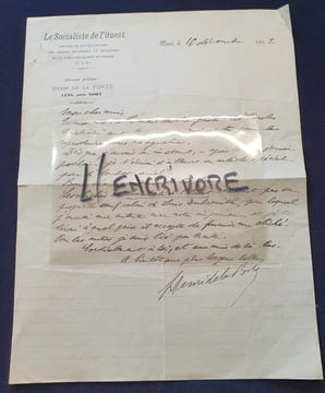 Lettre autographe signée de Henri de La Porte - 1903. undefined