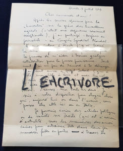 Lettre autographe signée de Mario Pacor - 1949