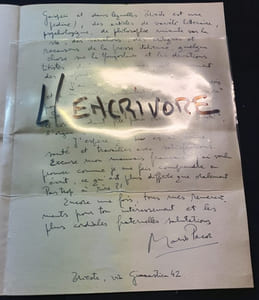 Lettre autographe signée de Mario Pacor - 1949