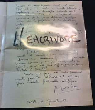 Lettre autographe signée de Mario Pacor - 1949. undefined