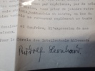 Documents tapuscrits signé de Rudolf Leonhard + enveloppe Février 1946. 