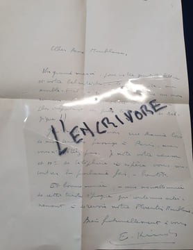 Lettre autographe signée de Edmond Kinds - Janvier 1958. undefined