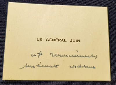 Carte autographe du Général Juin 