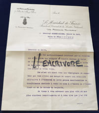Lettre tapuscrite signée du Maréchel Foch