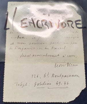 Billet autographe signé de Léon Blum - 1919. undefined