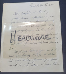 Lettre autographe signée du Général Weygand - 1955