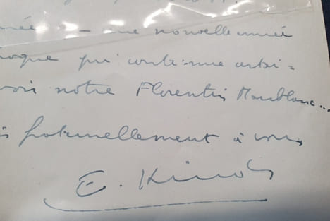 Lettre autographe signée de Edmond Kinds - Janvier 1958. undefined