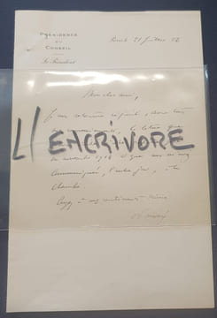 Lettre autographe signée de Raymond Poincaré - 1922. undefined