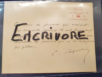 Carte autographe manuscrite signée de Benoit Constant Coquelin