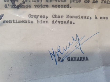 Lettre signé de Pierre Gamarra - Octobre 1949. undefined