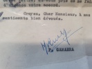 Lettre signé de Pierre Gamarra - Octobre 1949. 