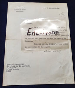 2 lettres tapuscrites signées de Claude Mauriac 