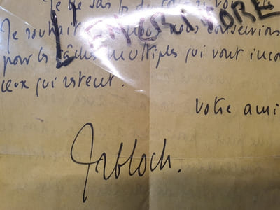 Lettre autographe signée de Jean Richard Bloch - Septembre 1939