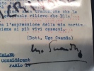 Carte signée d'Ugo Guanda - Septembre 1934. 