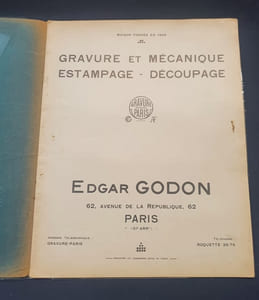 Catalogue Edgar Godon - Gravure et mécanique - estampage - Découpage 