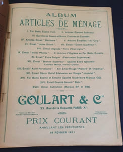 Goulard et Cie - Album des articles de ménage è Fer battu , étamé et émaillé