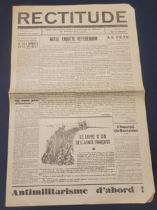 [ Presse Anarchiste ] - Rectitude - Organe des Pacifistes d'action et de la Ligue des objecteurs de conscience - Numéro 7 du 20 Janvier 1937