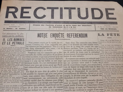[ Presse Anarchiste ] - Rectitude - Organe des Pacifistes d'action et de la Ligue des objecteurs de conscience - Numéro 7 du 20 Janvier 1937