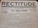 [ Presse Anarchiste ] - Rectitude - Organe des Pacifistes d'action et de la Ligue des objecteurs de conscience - Num&eacute;ro 7 du 20 Janvier 1937. 