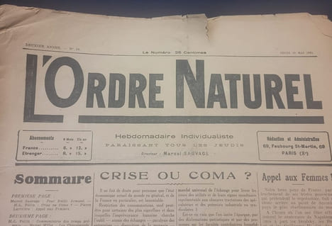 [ Presse Anarchiste ]-  L'Ordre Naturel - Hebdomadaire Individualiste - 3 Numéros - N. 5/11 et 24 de 1921. Collectif