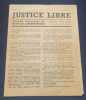 Justice Libre - Organe Judiciaire du Front de L'Indépendance - Numéro 29 - Janvier 1944. 