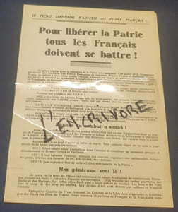   Rare tract de la Résistance française - Front National de lutte pour l'indépendance et la Libération de la France - 14 Juillet 1944