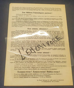   Rare tract de la Résistance française - Front National de lutte pour l'indépendance et la Libération de la France - 14 Juillet 1944