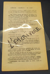   Rare tract de la Résistance française - Front National de lutte pour l'indépendance et la Libération de la France -Nancy / Lorraine