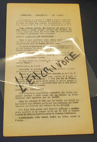 Rare tract de la Résistance française - Front National de lutte pour l'indépendance et la Libération de la France -Nancy / Lorraine