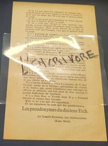   Rare tract de la Résistance française - Comité National des Journalistes - Zone Nord 