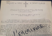 Paques de sang a Saint Claude - Tract des prètres et aumoniers du maquis aux évèques de France - Mai 1944
