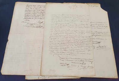 4 documents manuscrits concernant les salines de Dieuze en 1791