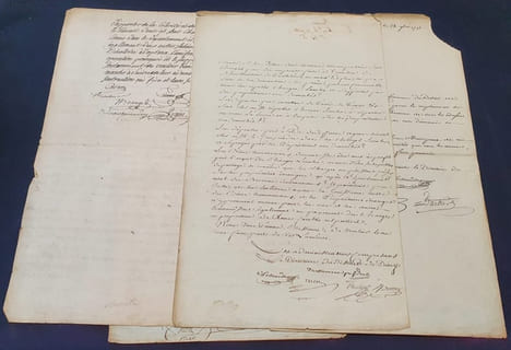 4 documents manuscrits concernant les salines de Dieuze en 1791. undefined