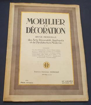 Mobilier et Décoration - Revue Mensuelle des Arts Décoratifs Appliqués et de l'Architecture Moderne - Septembre 1930. Collectif