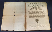 Règles , statuts atours et annexes , aux anciens des Maitres-Six , corps , métiers & communauté des tondeurs de draps de la ville de Metz qui seront gardés & conservés , tant pour la manutention des droits et police dudit corps & retranchement des abus qui s'y étaient glissés - 1700