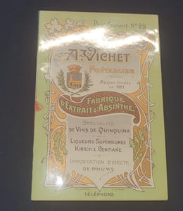 Grande Distillerie Vichet - Pontarlier - Absinthe , Quinquina , Kirsch , Gentiane , Rhums - Prix courant N. 29