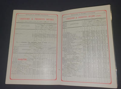 Grande Distillerie Vichet - Pontarlier - Absinthe , Quinquina , Kirsch , Gentiane , Rhums - Prix courant N. 29