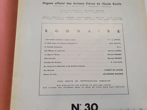Décor - Organe officiel des Anciens Elèves de l'Ecole Boulle - N.30 Mai/ Juin 1935. Collectif